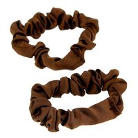 2 d&uuml;nne Satin-Haargummis braun