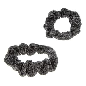 Duo gl&auml;nzender Haargummis versilbert