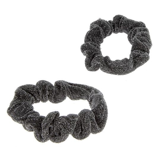 Duo gl&auml;nzender Haargummis versilbert