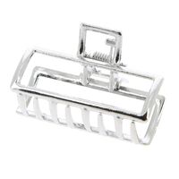 Kleine Metall-Krokodilklammer Rechteck silberfarben