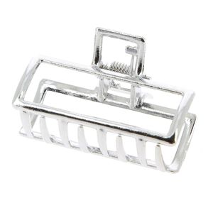 Kleine Metall-Krokodilklammer Rechteck silberfarben