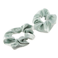 2 Satin-Haargummis gr&uuml;n