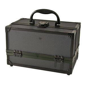 Mini-Make-up-Koffer aus schwarzem Aluminium
