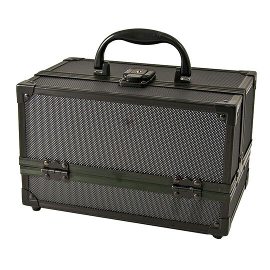 Mini-Make-up-Koffer aus schwarzem Aluminium