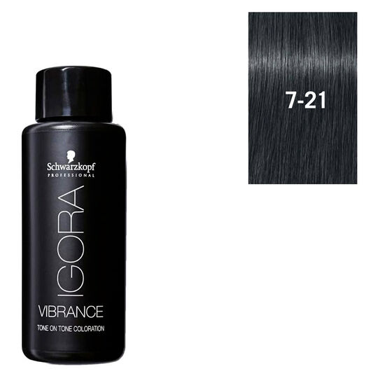 Halbpermanente Haarfarbe Igora Vibrance 7-21 Ashy Cedar