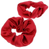 2 Satin-Haargummis Rot