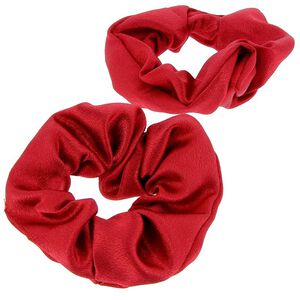2 Satin-Haargummis Rot
