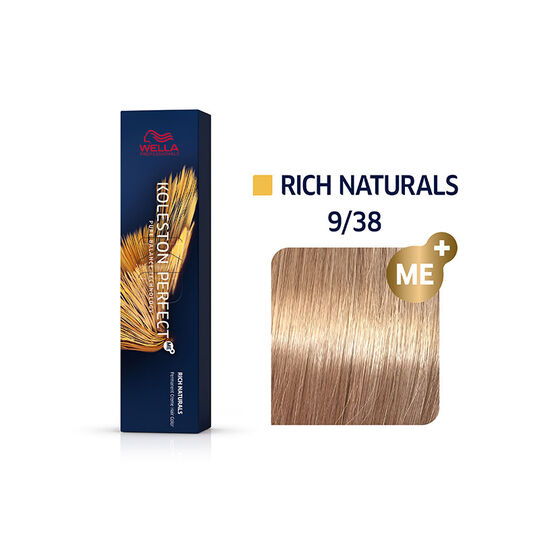 Permanente Haarfarbe Koleston Perfect Me+ 9/38 sehr helles Goldblond Perlfarben