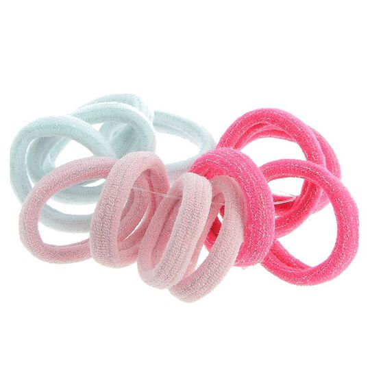 Kleine Schaumstoffgummib&auml;nder Rosa und Wei&szlig; mit Glitzer