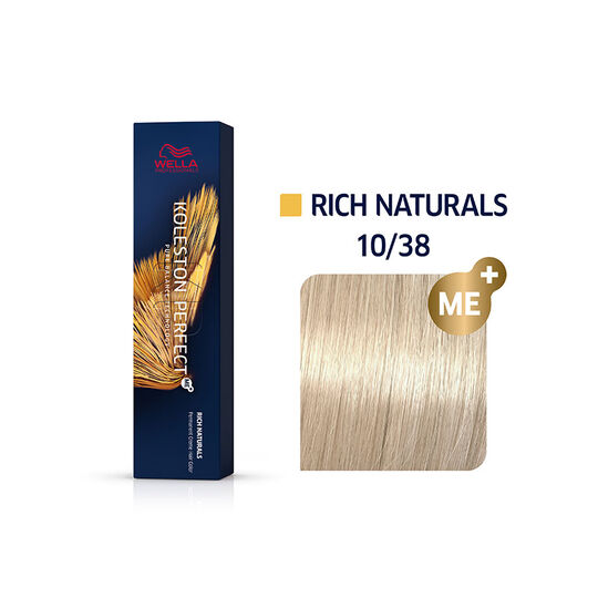 Permanente Haarfarbe Koleston Perfect Me+ 10/38 Sehr sehr helles Blond Gold-Perlmutt