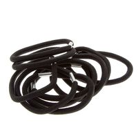 10 schwarze Metallhaargummis