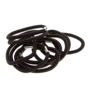 10 schwarze Metallhaargummis