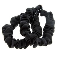 2 d&uuml;nne Satin-Haargummis Schwarz