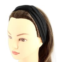 Stoffstirnband mit Schleife Schwarz