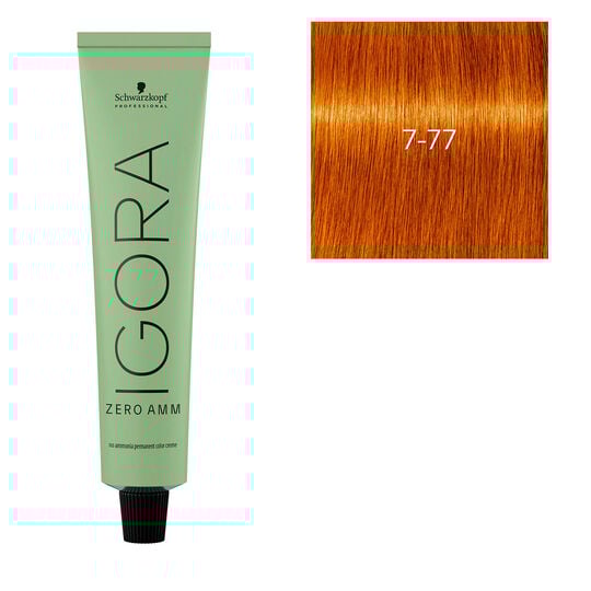 Igora Zero Amm Haarfarbe 7-77 Blond Extra Kupfer