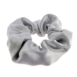 Haargummi aus satinierter Baumwolle metallic grau