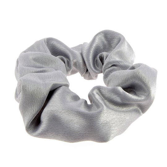 Haargummi aus satinierter Baumwolle metallic grau