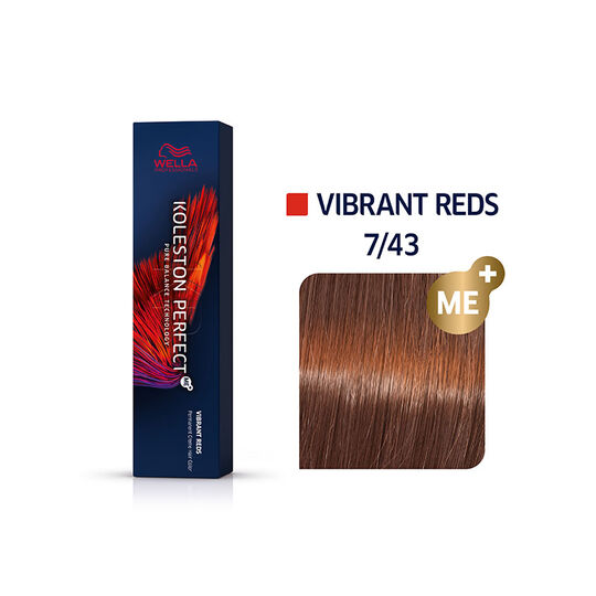 Permanente Haarfarbe Koleston Perfect Me+ 7/43 Blond Kupfer Gold