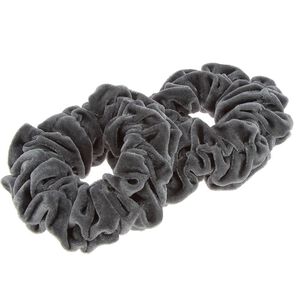 2 XXL-Samt-Haargummis Grau