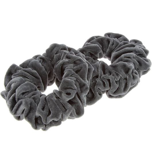 2 XXL-Samt-Haargummis Grau