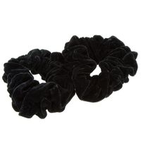 2 XXL-Samt-Haargummis Schwarz