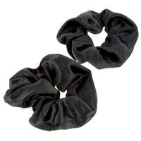 2 Satin-Haargummis Schwarz